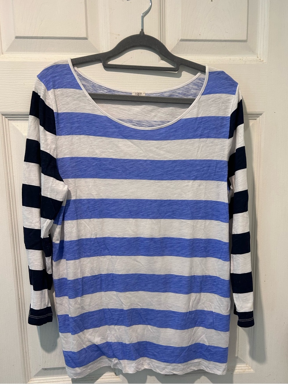 J.Crew blue/white striped top-M